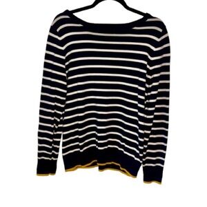 GAP Navy and White Knit Boatneck Cotton Sweater